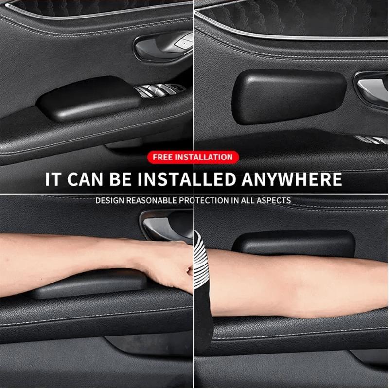 Car Faux Leather Knee Pad Car Interior Pillow Comfortable Leg Knee Cushion Memory Foam Universal Thigh Support 6.89X2.95inch