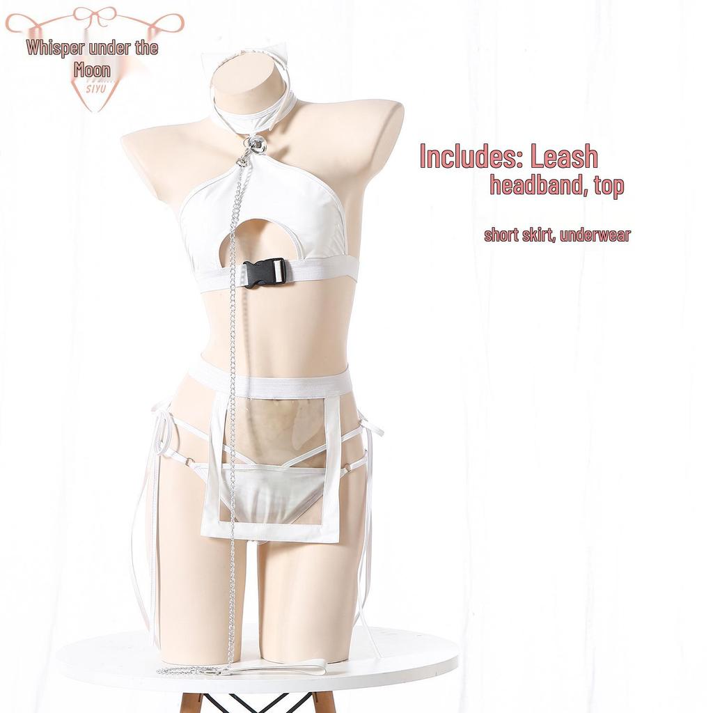 Sexy Patent Leather Catwoman Lingerie Set - Anime Bunny Girl Tease