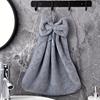 Bow hand towel, hanging cleaning cloth, kitchen and bathroom hand towel, household non-shedding small towel