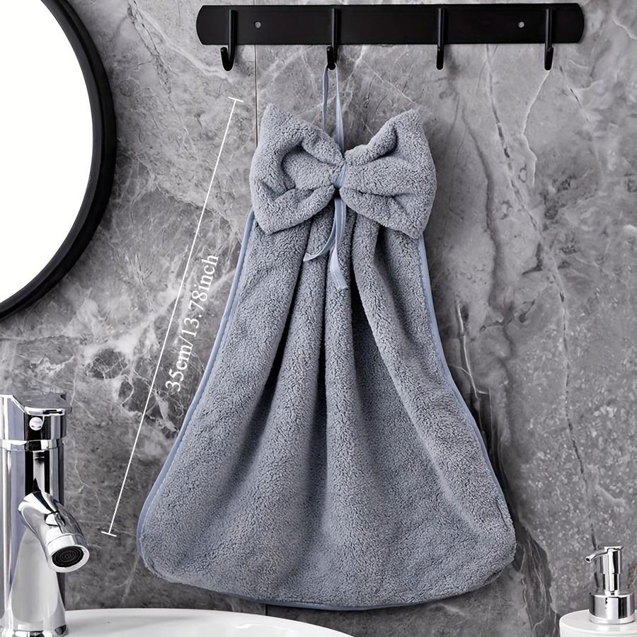Bow hand towel, hanging cleaning cloth, kitchen and bathroom hand towel, household non-shedding small towel