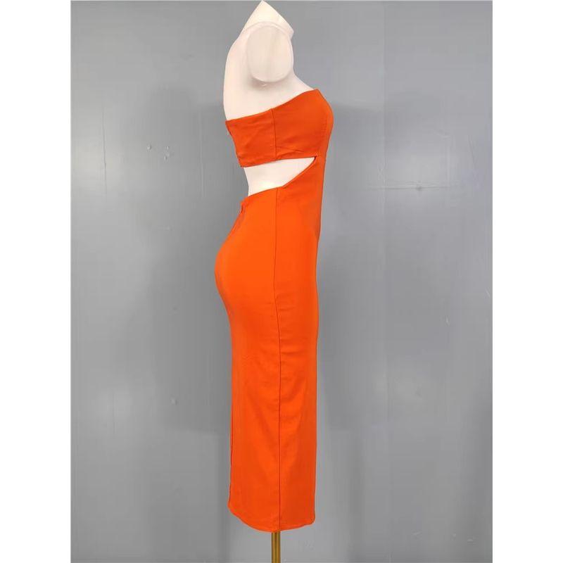 Export Single F Home Wrapped Chest French Style Temperament Elegance Hip Split Midriff Outfit Open Back Birthday Party Tight Dress