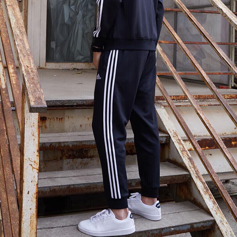 Adidas Men's Black Tapered Track Pants