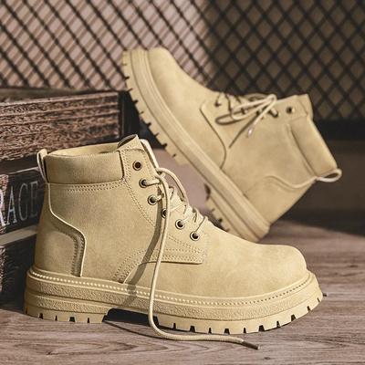 Fashion Men's Vintage Suede Ankle Boots Autumn Combat Boots Fashion Lace Up Winter Outdoor Warm Leisure Shoes Lace Up Botas