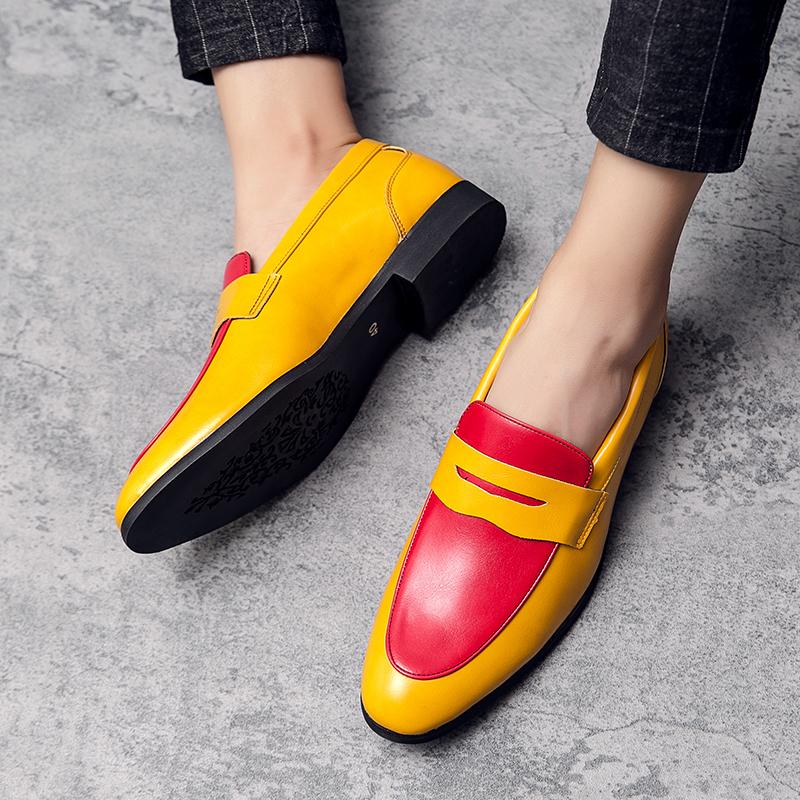 Men's Penny Loafer Red Dress Shoes Slip On Wedding Casual Stylish