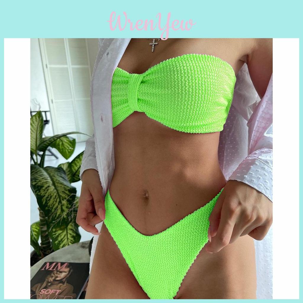 Polyester Bikini Swimsuit For Women With Wavy Design And No Steel Support For Water Sports