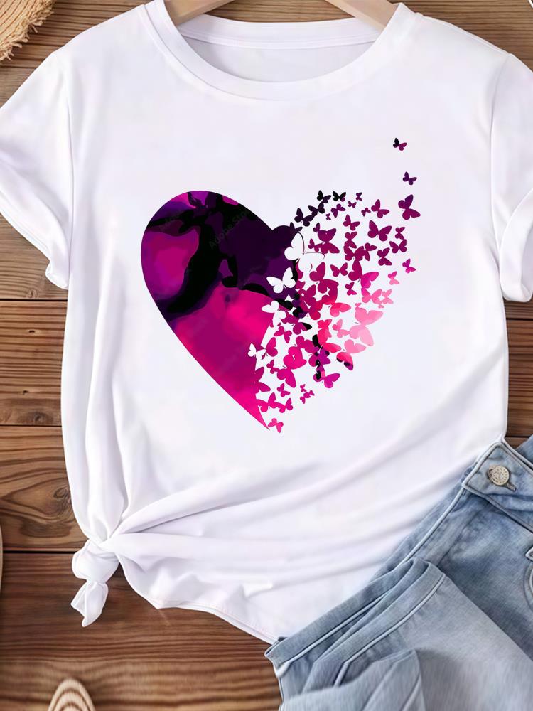(Asian Size) Women Tee Top Clothing Casual letter cute 90s lovely  Short Sleeve T Shirt Fashion Printed Lady Female Graphic T-shirts