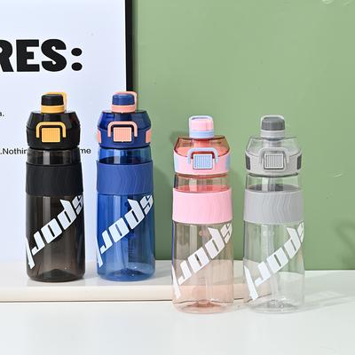 Good-looking Summer Sports Cup One-Click Bounce Cover Pc Plastic Sippy Cup Portable Sports Bottle Outdoor Sports Bottle