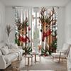 2pcs set HD Christmas White Snowflake reindeer decorative curtain White tie digital printed curtain Home Decoration style Dec