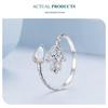 Avle Original Lucky Hand Ring - S925 Sterling Silver Platinum-Plated Open Ring Jewelry for Women