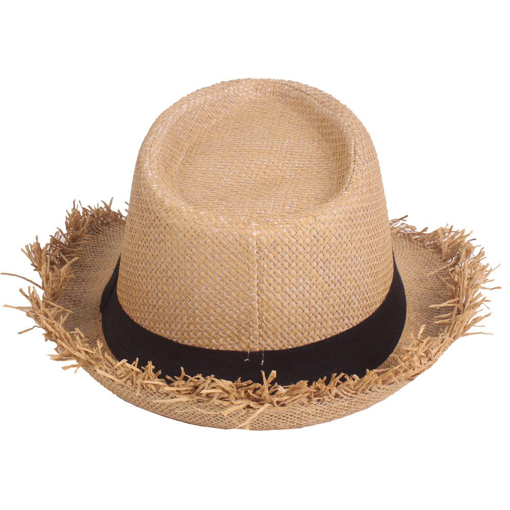 Sun Hat Men's Summer Anti Jazz Hat Solid Color Breathable Straw Hat Outdoor Travel Sunhat