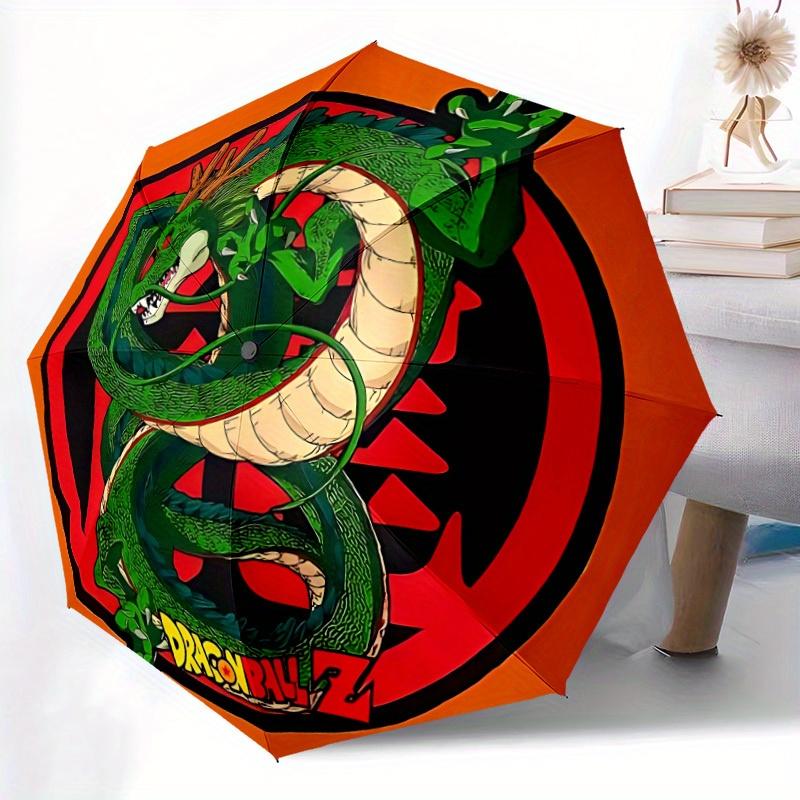 1pc Dragon Ball Automatic Folding Umbrella, Portable Collapsible Design, 8-Rib Iron Frame, , All-Season Casual Outdoor Accessory for Christmas Birthda