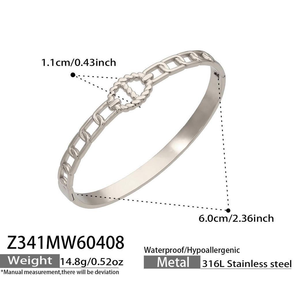 18K Gold Plated Horseshoe Buckle Bracelet for Women, 316L Stainless Steel, Colorfast, Simple and Elegant Design.