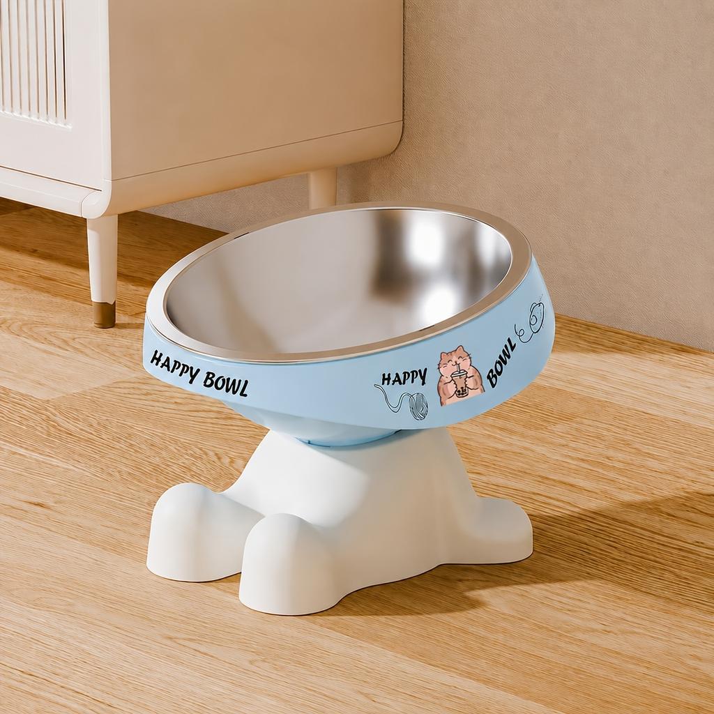 2026 Shaped Elevated Pet Feeding Bowl, Cute Pattern Dopamine Color Pet Food Bowl, Dog And Cat Water And Food Bowl, Neck Protection Anti-Slip Pet Bowl