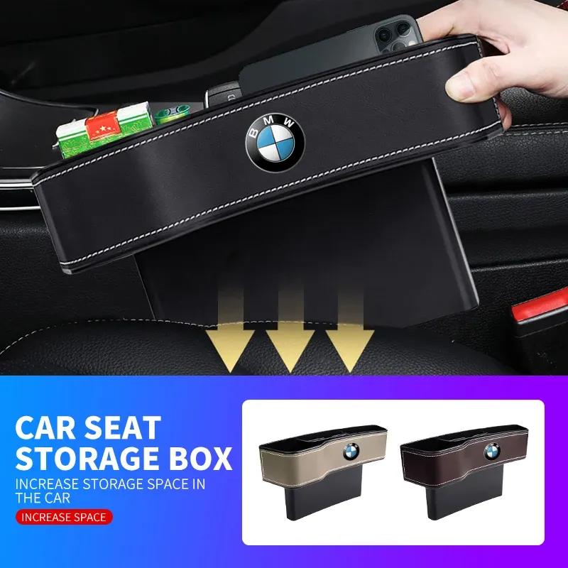 Leather Car Seat Gap Storage Box Cup Multifunctional Pocket Catcher Organizer For BMW E30 E36 E39 E46 E60 E90 G20 G30 X1 X3 X5 M