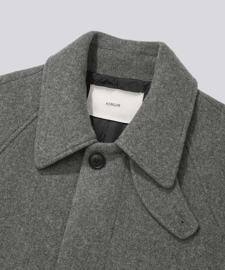 KIIMUIR [Drape Wool] Cashmere Blend Semi-Overfit Balmacaan Coat_Grey