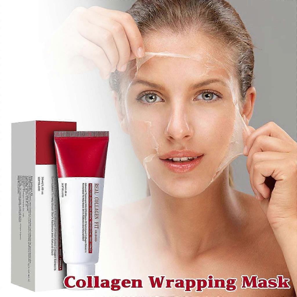 Real Collagen Fit, Collagen Wrapping Mask, Collagen 670,000ppm, Peel Off Facial Mask for elasticity, Hydrating, Glow, Glass Skin,Skin Care, 50ml, 1.69