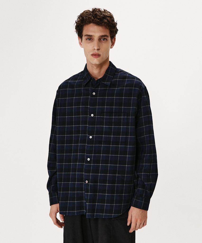 SHIRTER Navona Flannel Check Shirt (Navy)