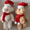 2pcs Christmas Teddy Bear Cute Plush Pendant Decoration for  Gift Packaging, Christmas Trees, Kids Backpack Ornaments