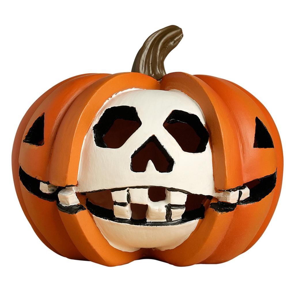 Halloween Witch Pumpkin Figurine Haunted Table Centerpiece Spooky Home Decorations for Fall Holiday Party and Events