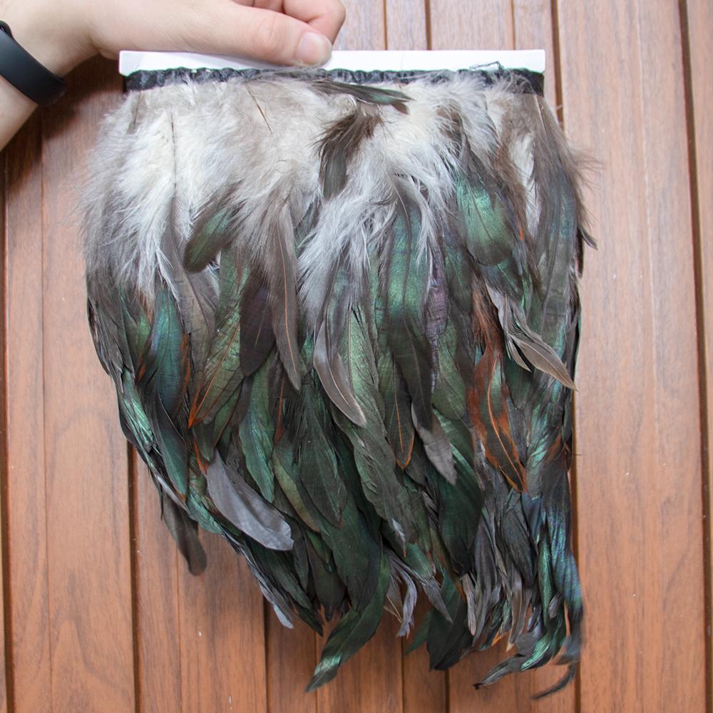 1Meter Colored Rooster Feathers Trims 15-20cm Natural Chicken Feathers Carnival Cosplay Clothing Dress Sewing Plume Decoration