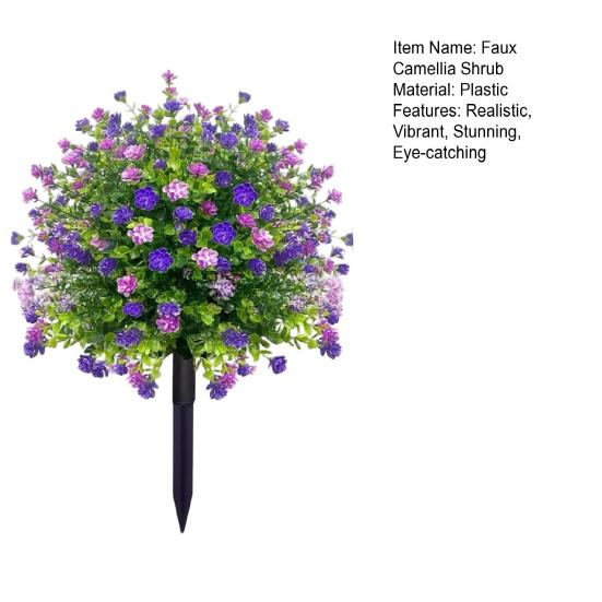 Artificial Camellia Topiary Ball Trees UV Resistant Faux Camellia Shrubs with Stake Realistic Fake Plants Bushes for Front Door Farmhouse Porch Garden
