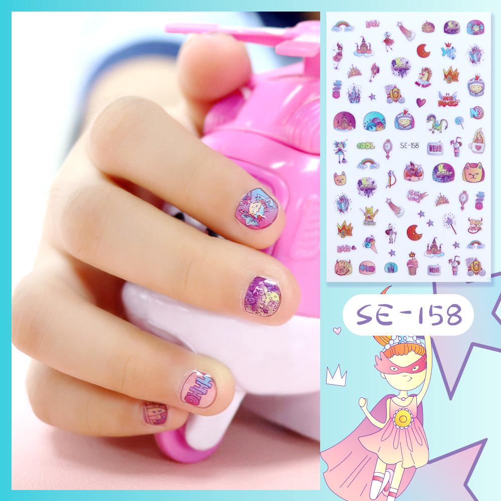 Nová dětská princezna Kreslené samolepky na nehty Flitry Třpytky Barevné květiny DIY obtisk Dětská hračka Kawaii pro děti Dívky Ozdoby