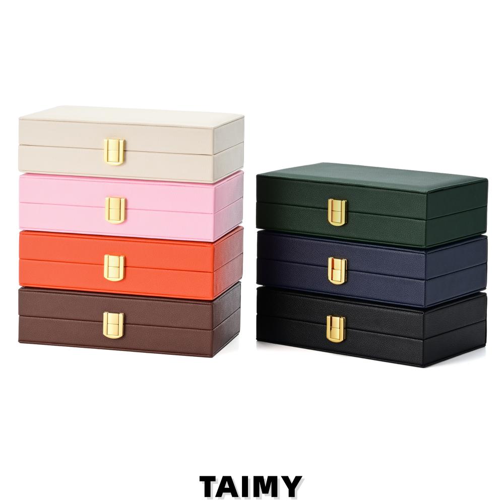 Custom Logo Luxury PU Leather Jewelry Boxes Portable Multi-grid Flip Top Jewelry Storage Box for Ring Necklace Earring