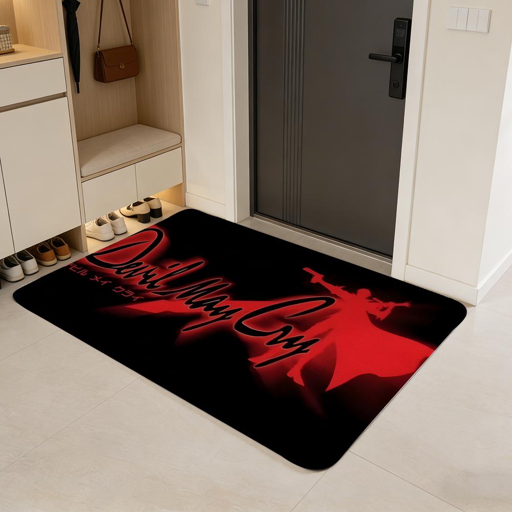 game D-Devil May Cry Floor Mat Flannel Door Mat Non-Slip Absorbent Washable Indoor Home Rug