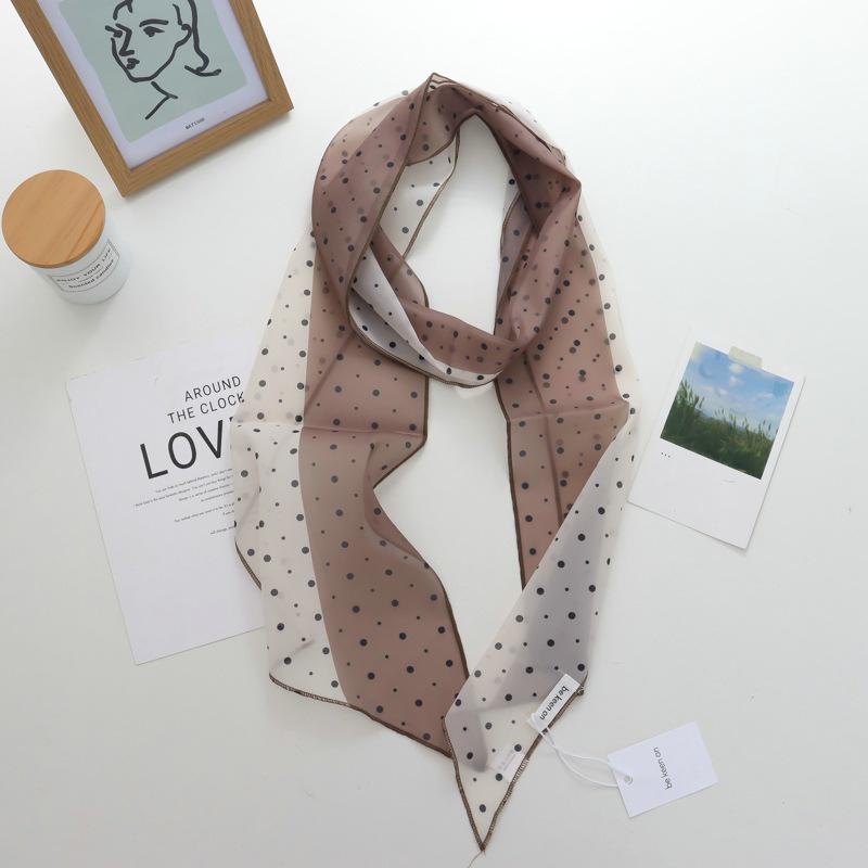 2025 Nische Persönlichkeit Colorblock Seidenschal: Vielseitiges und modisches dünnes Krawattenband-Accessoire für Damen