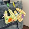 Lightweight Bag Charm 1/2Pcs Embroidery Vegetable Grocery Keychain, Mini Plaid Key Ring Holder Shopping Charm, Purse Handbag Decoration