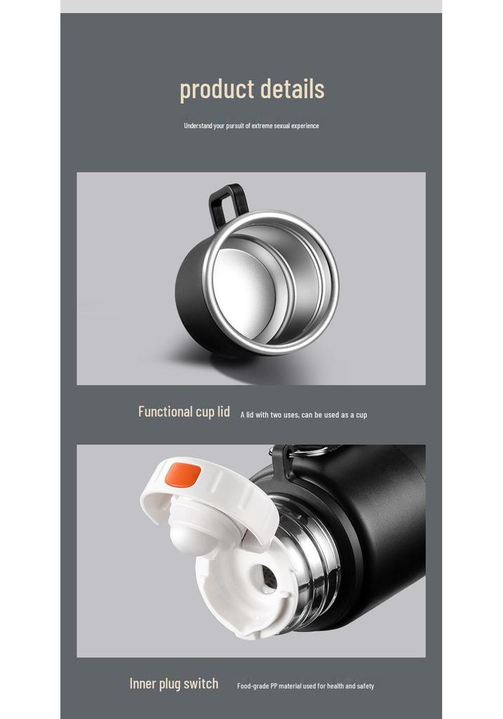 Large Capacity 304 Stainless Steel Insulated Portable Thermos Cup with Tea Separation