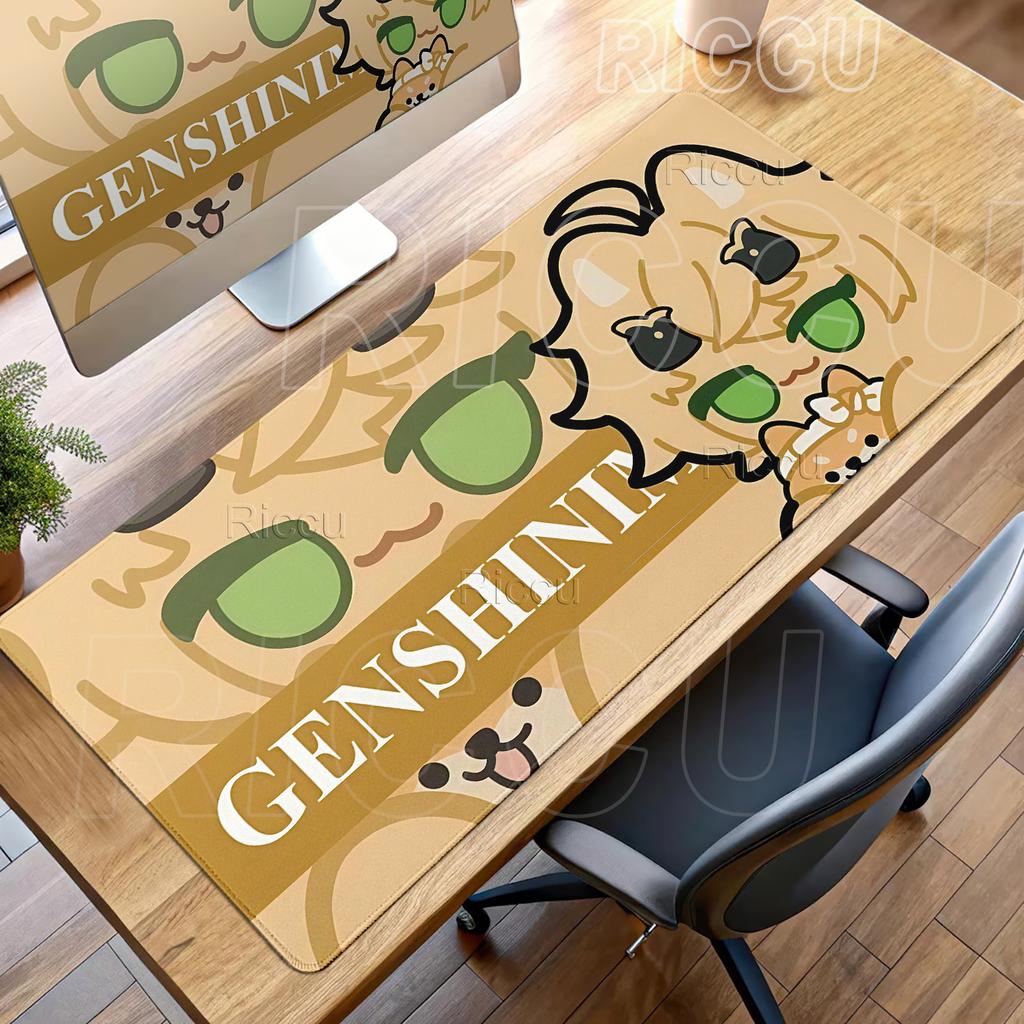 Mouse Pads Extended Genshin Impact Aesthetics Minimalist Gamer Accessories Computer Keyboard Mat Nonslip Rubber Pad Lockedge Rug