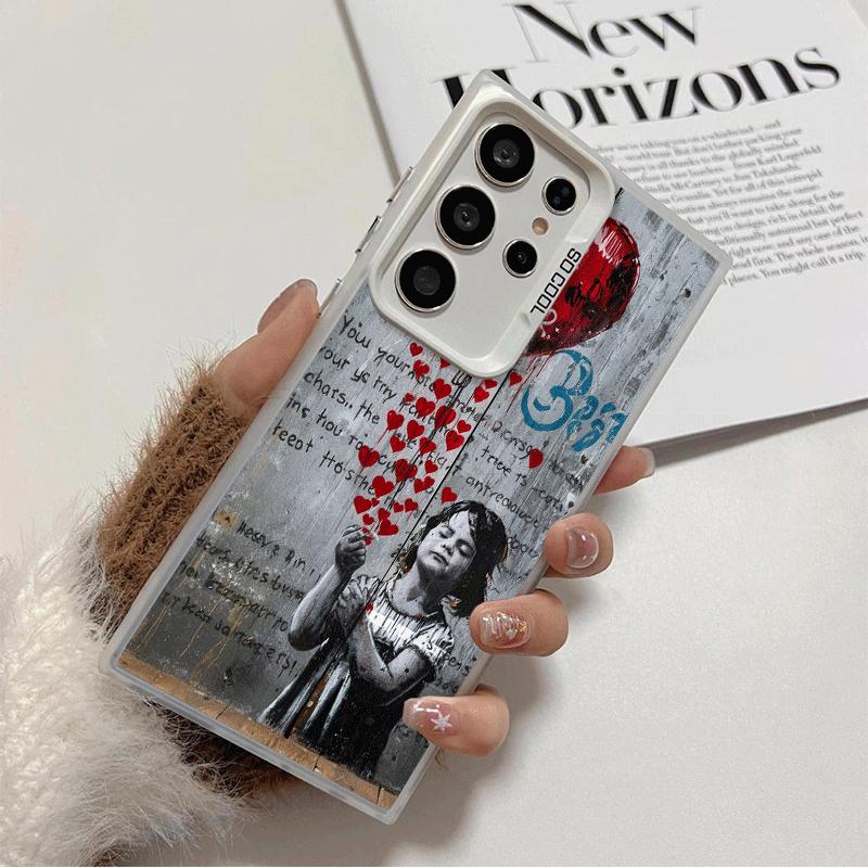 B-Banksy Art Graffiti Artist Soft Phone Case for Samsung Galaxy S24 S25 FE S26 Edge S23 Ultra S22 Plus S21 + Shockproof Cover Ba Samsung S24 Ultra