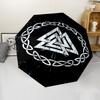 Viking Theme Automatic Umbrella, Lightweight & Portable, 8 Rib, Perfect for Outdoor Travel, Birthdays, Christmas, Gifts.