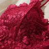 Womens Sexy Lace Bra Suit Solid Set Beautiful Back Lace Wireless Bra Panty Set