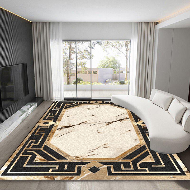 Luxury Gold Frame Ccarpet for Living Room Europe Style High-grade Dining Room Large Area Rugs Washable Non-slip Bedroom Foot Mat