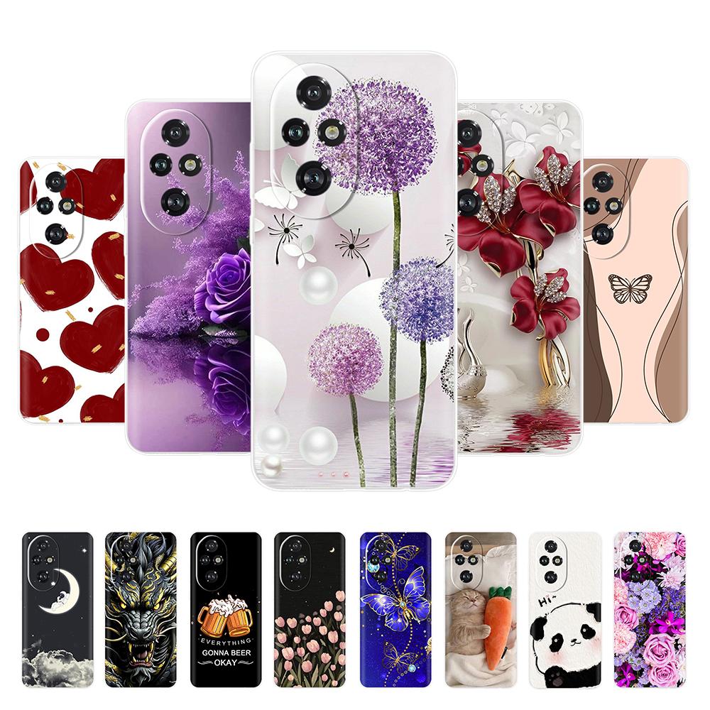 For Honor 200 Pro Phone Case Cute Panda Soft Silicone Shell For Honor 200 Lite honor200 Case Fashion Clear TPU Back Cover Coque