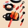 1 Set Mini Kitchen Cooking Playset Adjustable Knob Stove with Sound Light Cookware Utensils Accessories Toddlers Children Chef Pretend Play House Toys