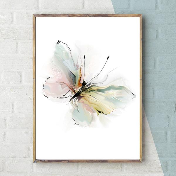 

Абстрактные картины с бабочками на холсте, художественный принт, изображение животного для детской комнаты, настенный постер, скандинавское искусство, домашний декор 21*30cm