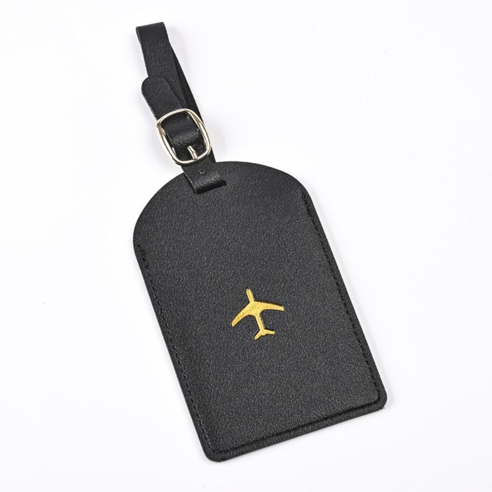 New Portable Luggage Tag Leather Universal Boarding Bag Tag with Signature Paper Voyage Accessories Travel