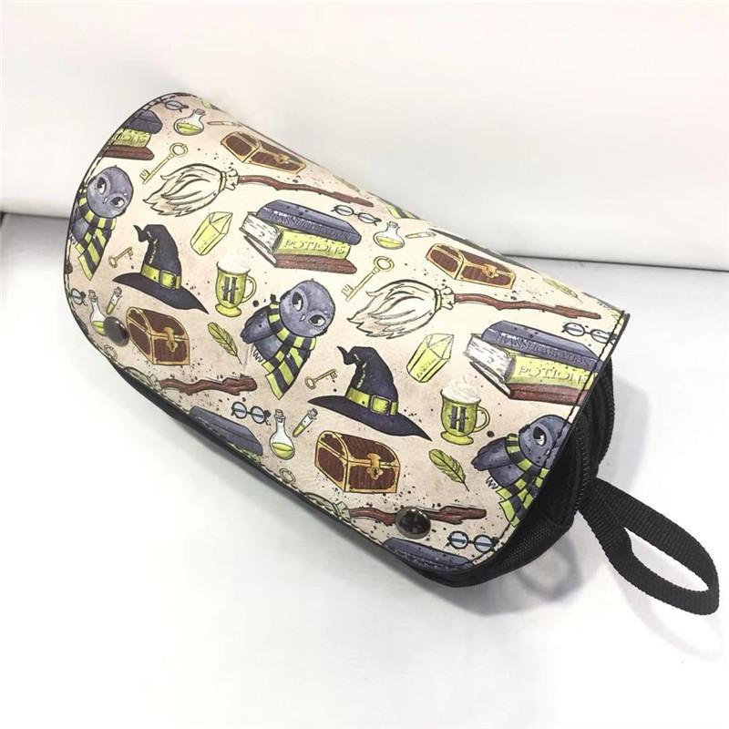 Harry Potter Zip Wallet Men Women Pu Leather Animal Pattern Card Compartments