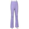 2023 Women's Fashion: European & American Style High-Waisted Micro-Flare Solid Color Elastic Pants