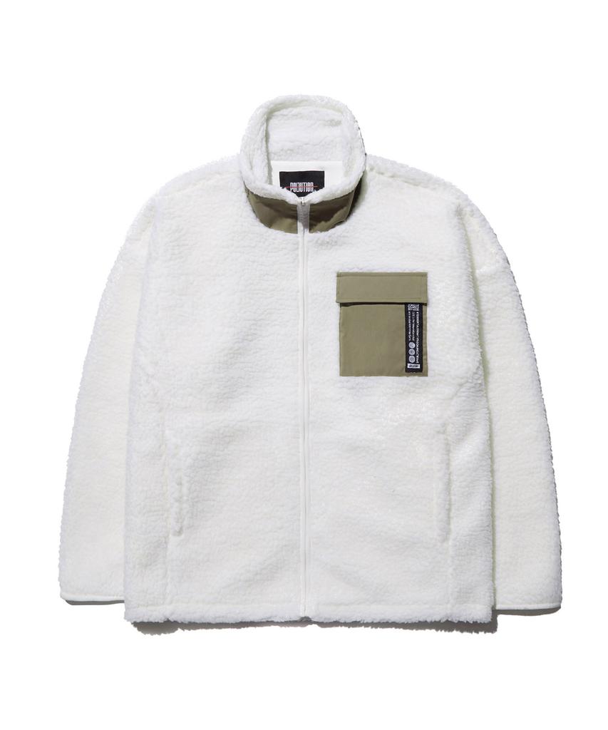 Pollution Mixed Fleece Zip-Up Jacket (Pkhawjk023_Iv)