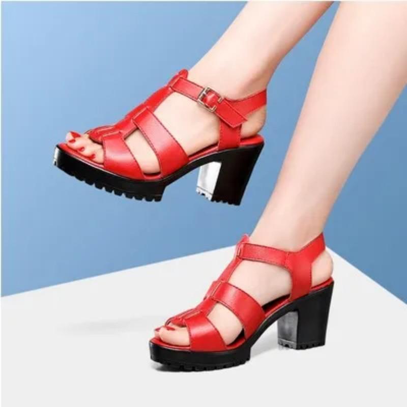 Sandales à plateforme et semelle épaisse pour femme, chaussures d'été à talons hauts, style gladiateur, petite taille 32-43, modèle de bureau