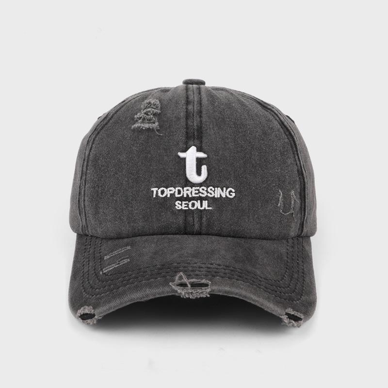 

Hip hop letter embroidered baseball cap women s spring and summer new polished old face small curved brim cap Adjustable