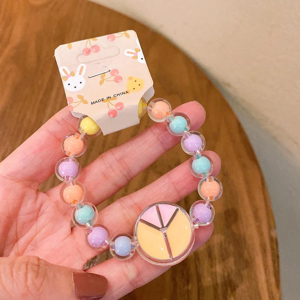 b16 New Design Sense Cool Sweet Cartoon Charm Jelly Colored Attract Cute Acrylic Exquisite Bracelet Wholesale Daily Versatile