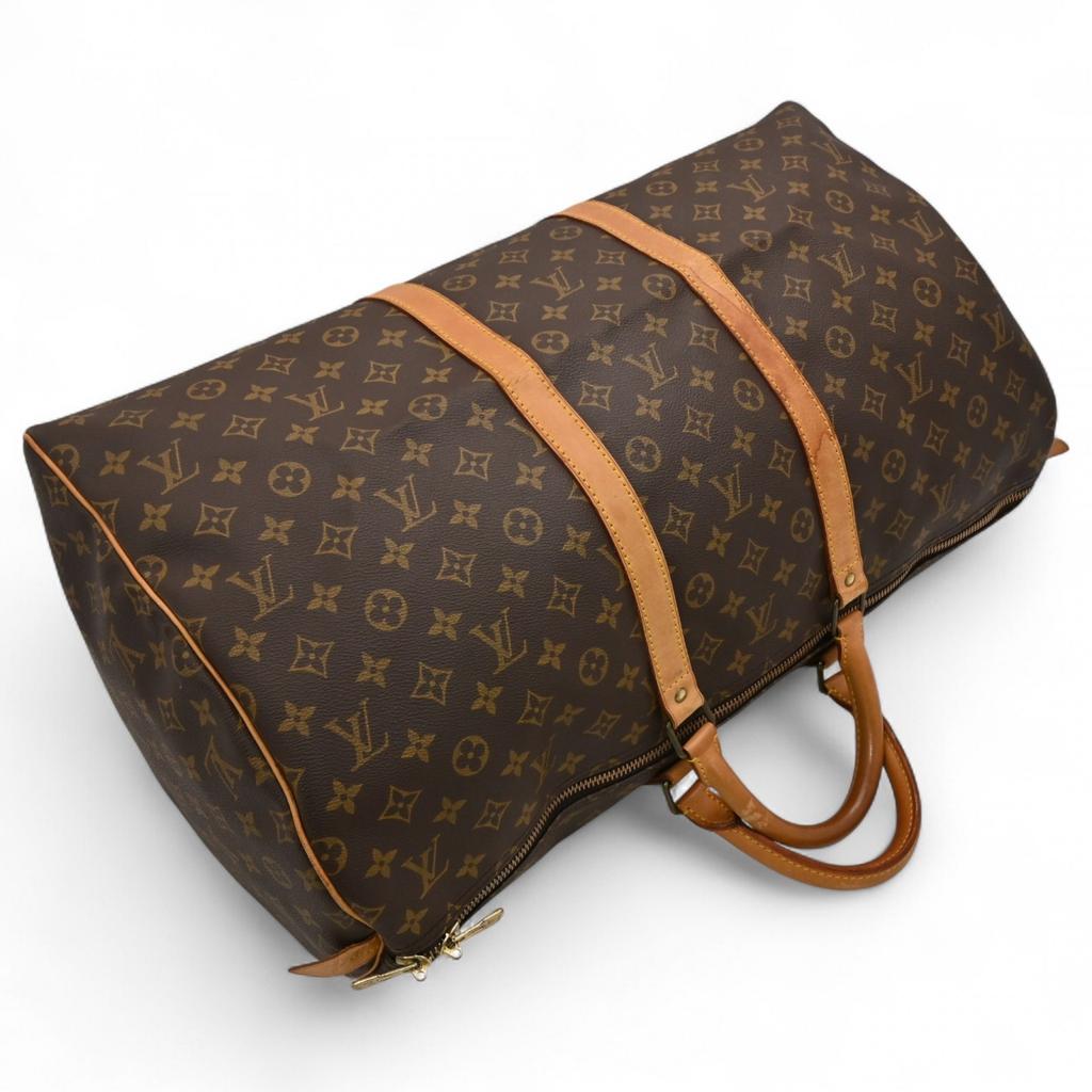 Auth LOUIS VUITTON Monogram Keepall 55 Boston Bag lv4141cc