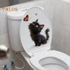 Autocolant de Toaletă Fluture Pisică Neagră PVC Impermeabil Removabil Autoadeziv Artă de Perete pentru Camera de Zi Baie Desen Animat Pisoi Decor Capac Toaletă Decal