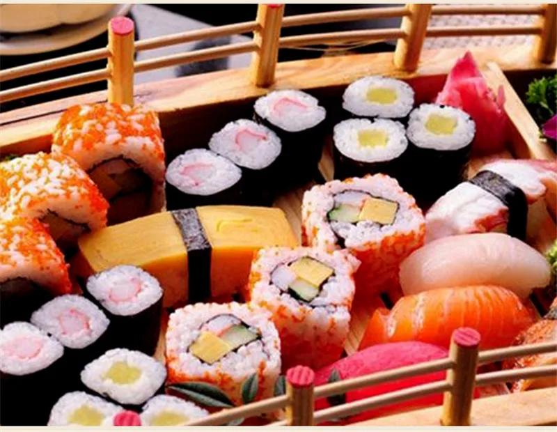Japanische Holzküche Sushi-Brückenboote Kiefer Kreative Sushi-Sashimi-Platte Platte Sushi-Geschirr Dekoration Ornament