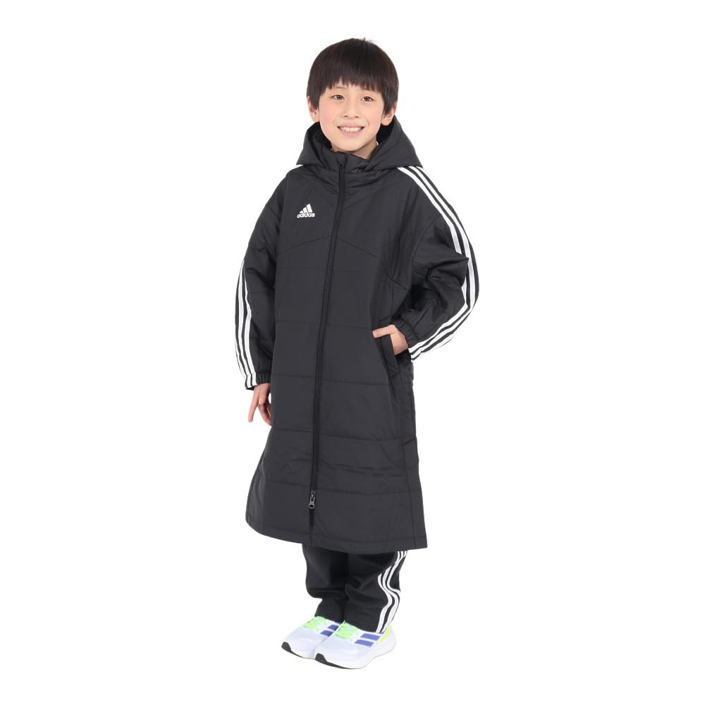 

Adidas Boa Long Black Kids Must-Have 3-Stripes Loose-Fit Coat, KWY19, (JH1087)